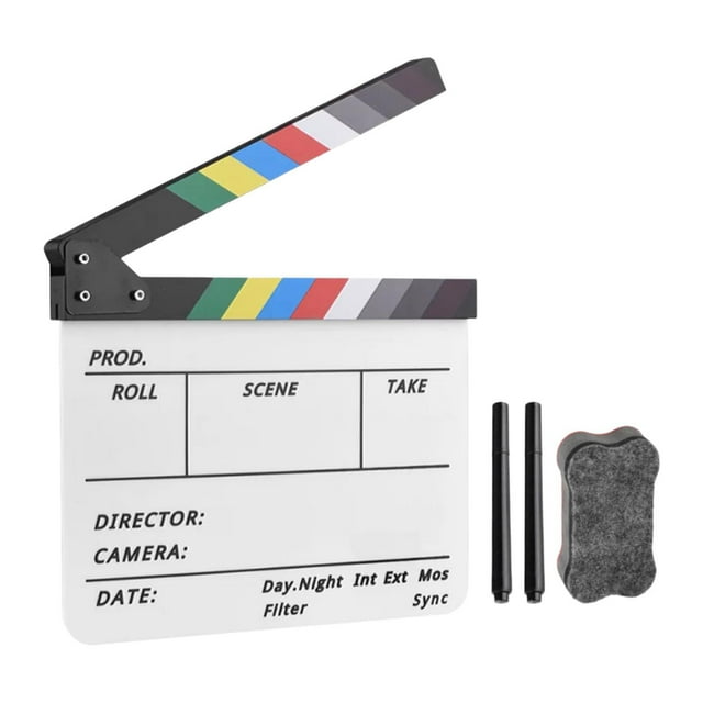 Directores de películas Tlapboard,Directores de películas Tapato de cine Blapper Board,Tablero de pizarra de la escena de acción cortada,ACRYLIC Clapperboard Professional Blapper