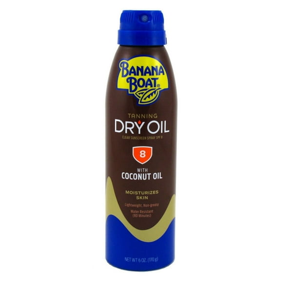 Banana Boat Spf#8 Dry Oil Spray With Coconut Oil 6oz (Pack of 2)