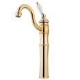thumbnail image 1 of Kingston Brass KB3422PL 6 in. Victorian Vessel Sink Faucet with Deck Plate, Polished Brass, 1 of 1
