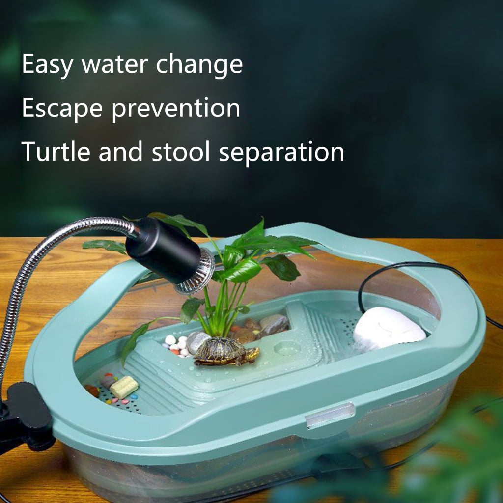 WINDLAND Separable Turtle Tank Terrarium with Basking Platform Plastic Turtle Basin Box