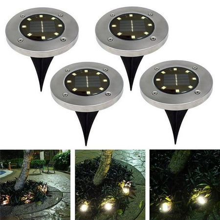 Solar Lights ,8LED Solar Power Ground Lights with Dark Sensing for Lawn Pathway Yard Driveway Walkway Pool Area (1