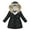Black, variant on Gibobby Girls Winter Coats Hooded Jackets Zipper Parka Warm Outwear