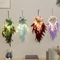 thumbnail image 2 of Dinosaur Dream Catcher Ornament Kids Faux LED Light Feather Dream Catcher Handmade Home Decor Birthday Gift, 2 of 7