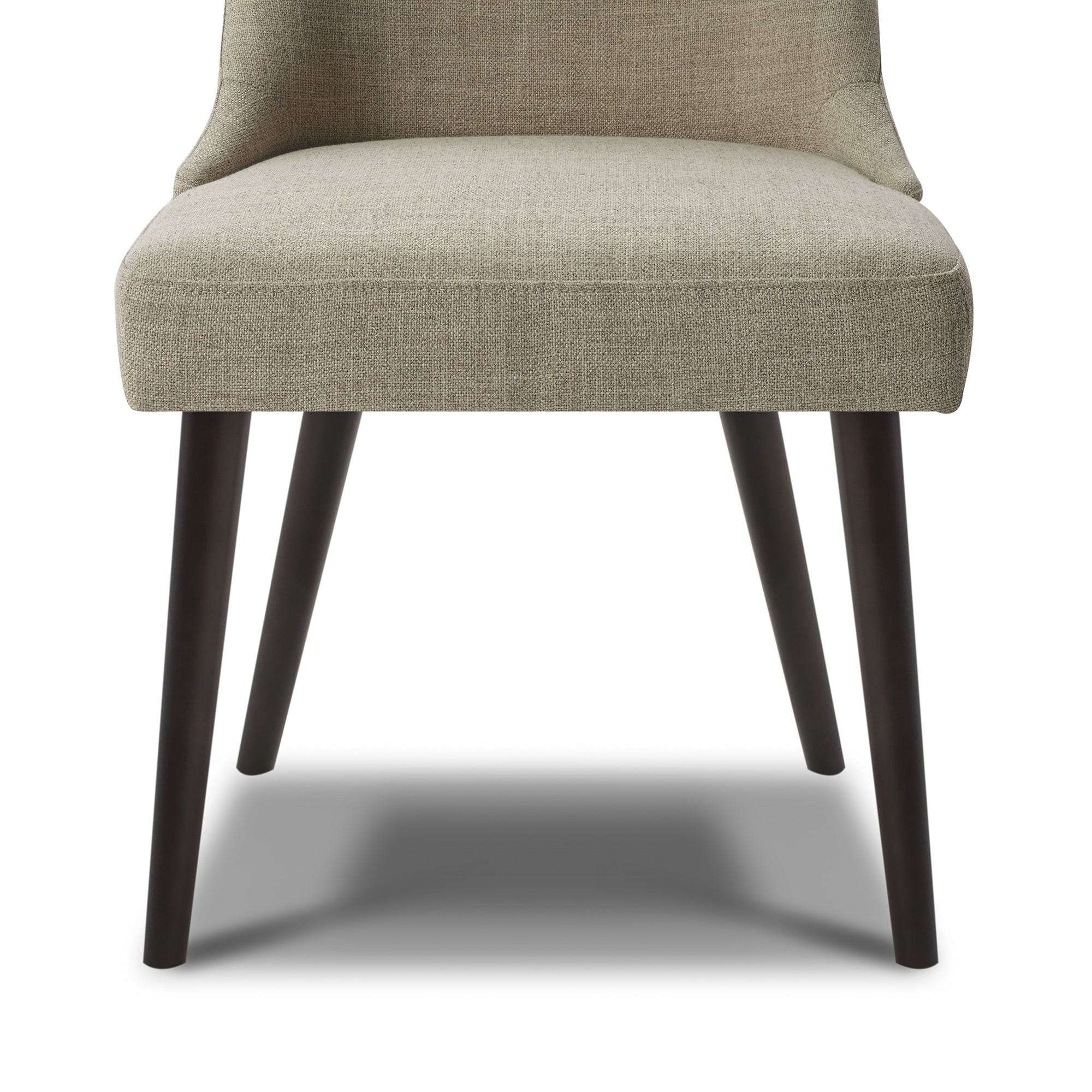 CHITA Modern Fabric Upholstered Kitchen & Dining Room Chairs Set of 2, Wood Legs, Flax Beige
