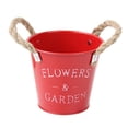 thumbnail image 3 of DOLITY Farmhouse Flower Planter Tin Bucket Desktop Storage Barrel for Front Porches Red, 3 of 9
