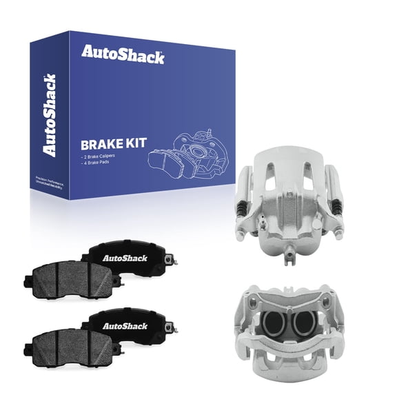 AutoShack Front Brake Calipers   Ceramic Brake Pads Replacement for 2014 Nissan LEAF 6-PC Kit
