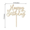 thumbnail image 6 of FL Happy Birthday Cake Topper in Wood Greeny Birthday Cake Decoration, 6 of 6