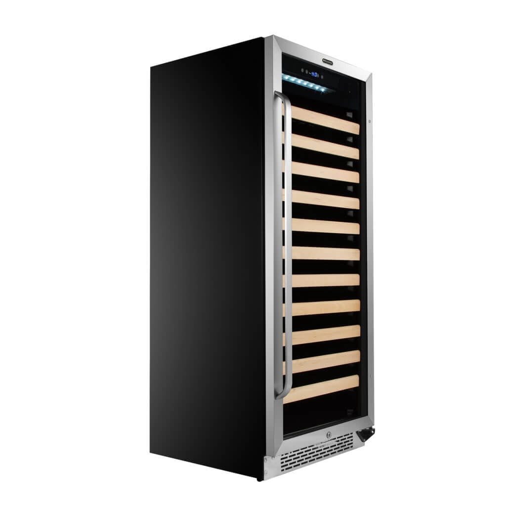 Whynter 100 Bottle 12 Shelf Built In Wine Refrigerator, Stainless Steel