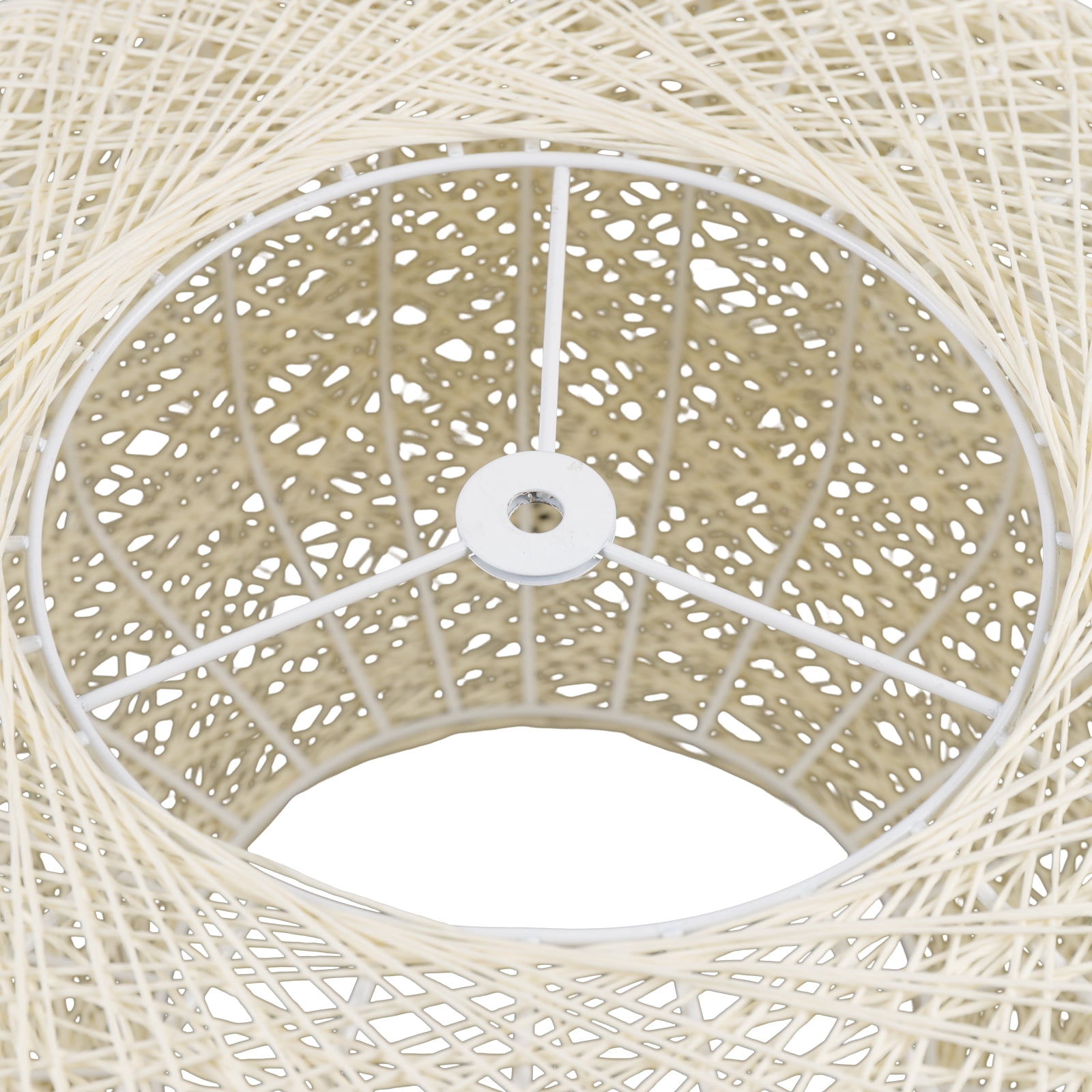 40cm/15.7" Wicker Rattan Shade Pendant Light Fixture Vintage Rustic Hanging Ceiling Lamp