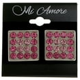 thumbnail image 2 of Pink & Silver-Tone Colored Metal Clip-On-Earrings With Crystal Accents #LQC169, 2 of 2