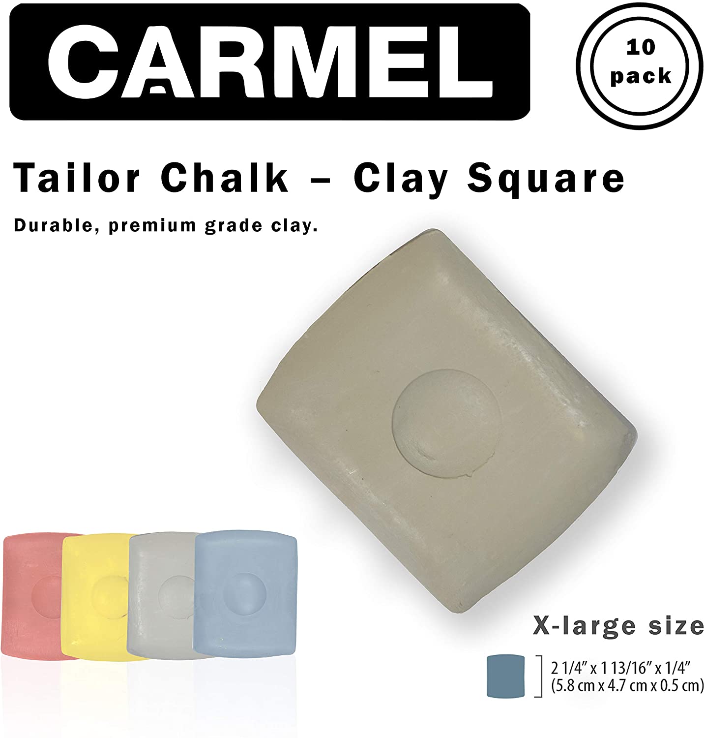 Premium grade clay chalk for marking textiles Carmel Square Clay Tailor