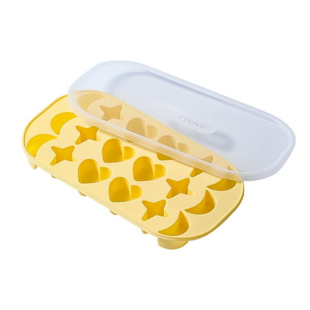 

PhoneSoap Creative Household Ice Box With Cover Small Mold Cartoon Soft Bottom Silica Gel Yellow