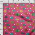 thumbnail image 2 of oneOone Cotton Poplin Pink Fabric Dot & Fish Artistic Fabric For Sewing Printed Craft Fabric By The Yard 56 Inch Wide, 2 of 4