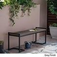 thumbnail image 2 of GDF Studio Noel Outdoor Industrial Acacia Wood and Iron Bench, Gray, 2 of 9