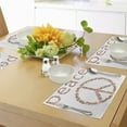 thumbnail image 4 of Ambesonne Summer Place Mats Set of 4, Peace Sign with Flower, Standard Size, Multicolor, 4 of 6