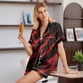 thumbnail image 2 of JULMCOMO Halloween Pajamas for Women Set Blood Print Collared Button Party Matching Sets Funny Printed Elastic Waist Holiday Shorts Hot Pink L, 2 of 5