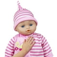 thumbnail image 3 of Lissi: 16" Talking Baby Doll - Pink & White Striped Butterfly Onesie, Matching Hat, 24 Interactive Sounds, Soft Body, Roleplay Toy, Kids-Toddlers 2+, 3 of 7