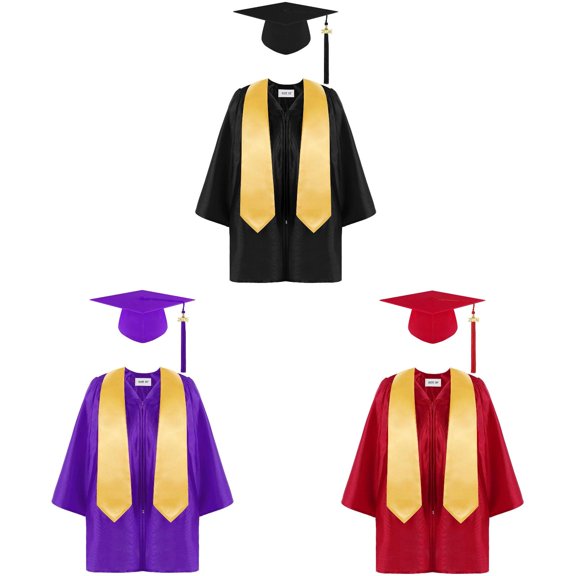 Dpytoraw Kids Graduation Cap and Gown Set, Preschool & Kindergarten Graduation Outfit with Tassel Size 4-6 Years