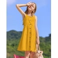 thumbnail image 6 of Arshiner Girls Dress Sundress Summer Casual Dresses Short Sleeves Dresses Yellow 11-12, 6 of 9