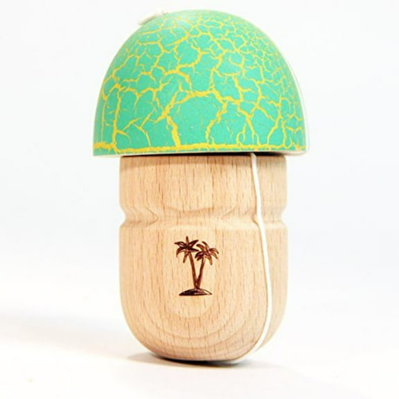 Bahama Kendama Mushroom Pill Kendama- Reverse Spike - Green Over Yellow