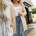 thumbnail image 2 of Lindreshi Cardigan Sweaters for Women Lightweight Clearance Women's Fashion Top Cardigan Pocket Medium and Long Term Outwear Long Sleeve Coat, 2 of 8