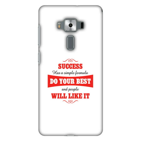 Asus Zenfone 3 Deluxe ZS570KL Case - Success Do Your Best, Hard Plastic Back Cover. Slim Profile Cute Printed Designer Snap on Case with Screen Cleaning (Best Way To Cut Hard Plastic)