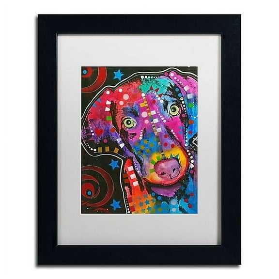 Trademark Fine Art "18" Canvas Art by Dean Russo, White Matte, Black Frame