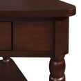 thumbnail image 5 of 33.8'' Small Triangle Corner Table, Wood Corner Side Table with Drawers and Shelves, 3-Tier End Corner Table with Wood Legs for Living Room, 5 of 7