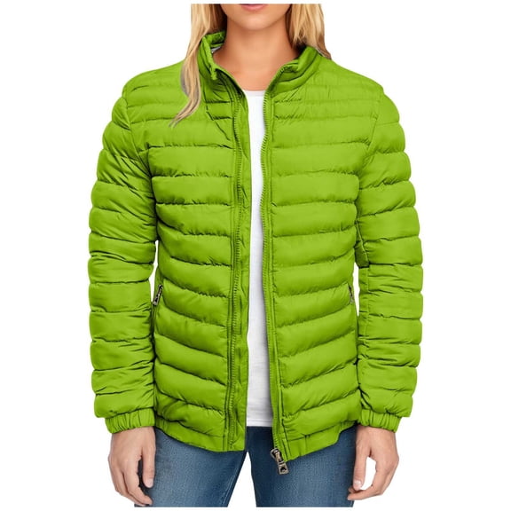 Bixock Packable Puffer Jackets for Women Zip Up Stand Collar Light Down Jacket Casual Coats Warm Windproof with Pockets Fall Winter Outerwear