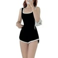 thumbnail image 5 of Women Short Jumpsuit, Sleeveless U-neck Contrast Color Playsuit Clubwear for Party, 5 of 10