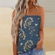 thumbnail image 2 of Camisetas sin mangas para las mujeres Camiseta sin tirantes Bandeau para mujer, camiseta informal sin mangas para vacaciones de verano, camiseta holgada para vacaciones, blusa, camiseta sin (Blue, XL), 2 of 5