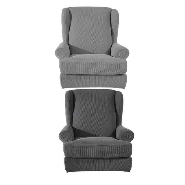 Funda Para Silla Con Elástico En La Parte Posterior Del Ala Funda Para Sofá De 2 Piezas Wingback Sofá 2Set OF Soledad Funda antideslizante para asiento de sillón
