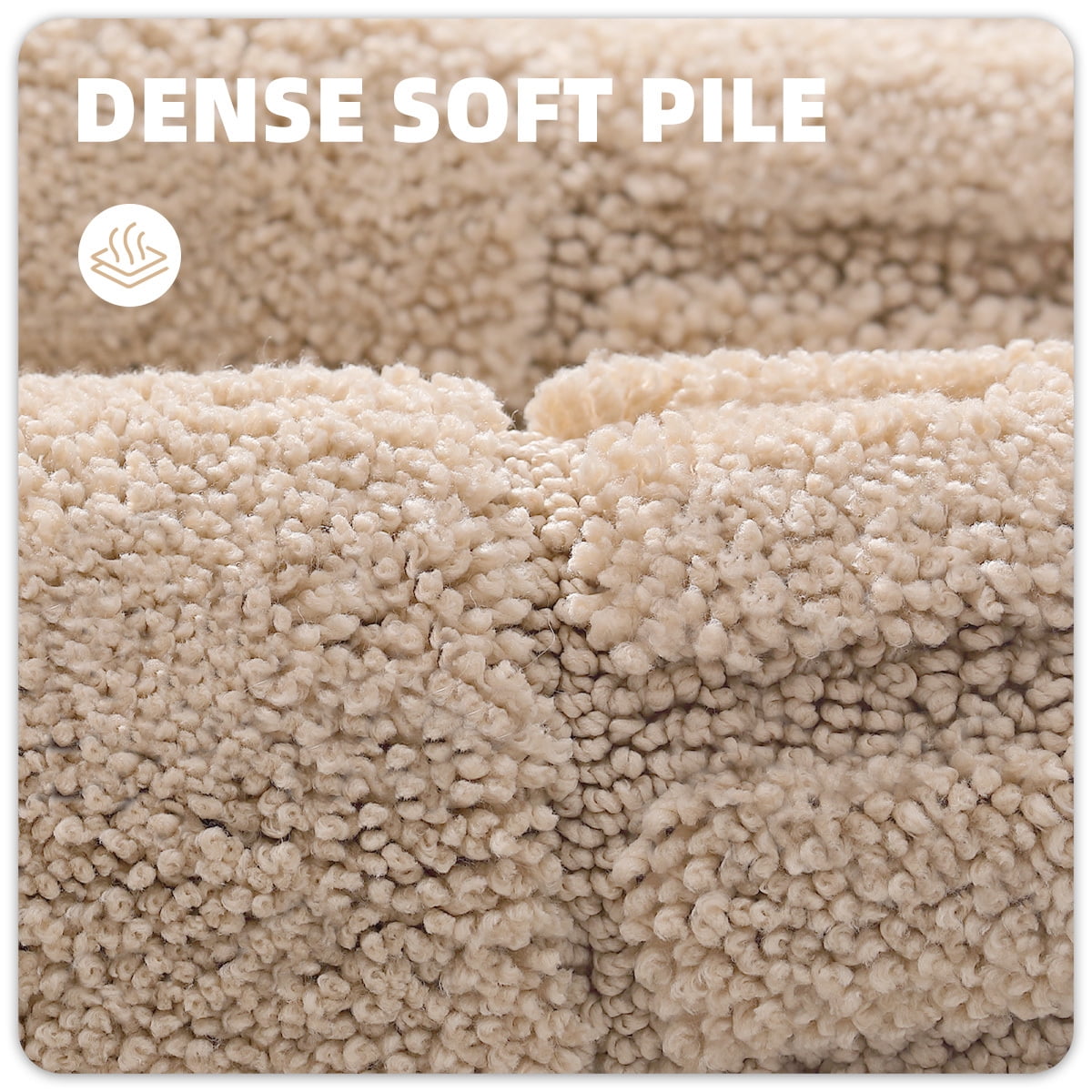 PABUBE Bathroom Rugs 24"x36", Absorbent Bath Mats Rugs for Bathroom Floor Non Slip Non Skid, Soft Shag Microfiber Machine Washable Shower Bath Mat for Bathroom Decor, Khaki