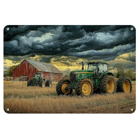 1pc Rustic Vintage Tractor Metal Tin Sign, 8x12 Inches Frameless Wall Art Decor for Home, Office, Bar, and Cafe, Rustic Vintage, Metal Sign