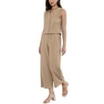 thumbnail image 4 of INSPIRE CHIC 2 Piece Sets for Women's High Waist Pockets Textured Dressy Casual Lounge Pants Suit Set L Coffee Brown, 4 of 6