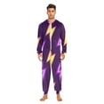thumbnail image 2 of Electric Purple Adult onesie Pajamas, Crystal Velvet Ultra Soft Warm Jumpsuit for Men and Women, 2 of 7