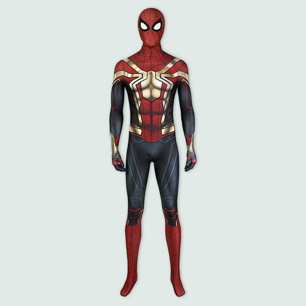 Disfraz Premium Traje de hombre araña de película para hombre con máscara extraíble ropa de fiesta de carnaval Ygjytge Rojo T XL para Hombre