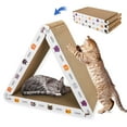 thumbnail image 1 of Cat Scratcher CATISM Triangle, cartón duradero, plegable, x3, 1 of 6