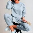 thumbnail image 4 of Dxzfnsa Women 2 Piece Outfits Sweatsuit 2025 Fall Casual Crewneck Sweatshirt with Wide Leg Sweatpants Tracksuit Lounge Set S-5XL, 4 of 7