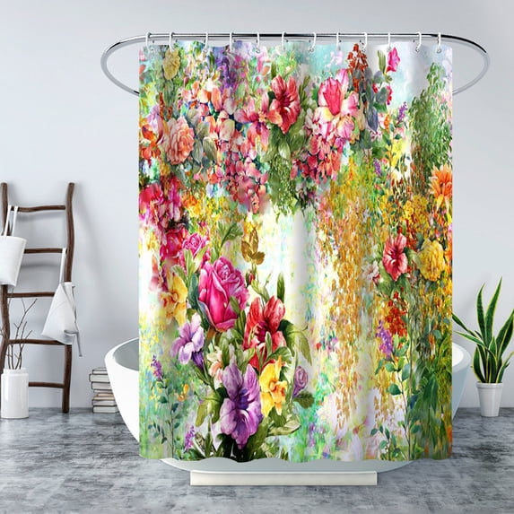 Polyester Waterproof Shower Curtain Toilet Partition Bathroom Curtain Non-perforated Anti-fog Anti-mildew Shower Curtain 1.8M * 1.8M