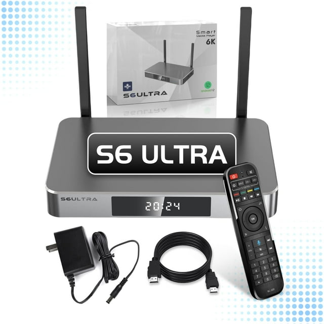 SuperBox S6 ULTRA 2025, 4 Go DDR + 128 Go eMMC, HDMI 6K, Wi‐Fi 6 et Étui en Alliage