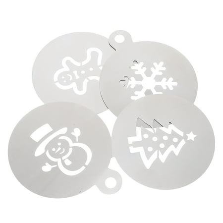 

WHAMVOX Christmas Cake Decorating Stencils with Various Patterns for Baking Use Made of Stainless Steel Silver Color
