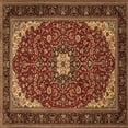 thumbnail image 1 of Ahgly Company Indoor Square Medallion Brown Traditional Area Rugs, 7' Square, 1 of 4