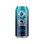 Sparkling Ice +Caffeine Naturally Flavored Sparkling Water, Blue Raspberry 16 Fl Oz