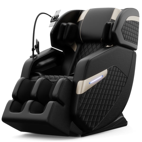 BILITOK Zero Gravity Full Body Massage Chair Recliner Includes Heating, Airbags, Bluetooth Speaker, Foot Roller, and Touch Screen Black