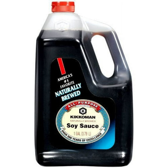 NineChef Bundle - Kikkoman Soy Sauce Naturally brewed 128 Fl Oz   1 NineChef Brand Long Handle Spoon