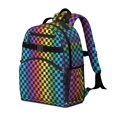 thumbnail image 2 of Rainbow Checkerboard Backpack for School,Cute School Bag,Schoolbag with Adjustable Shoulder Straps & Padded Back,15.25"x11.5"x5.25", 2 of 6
