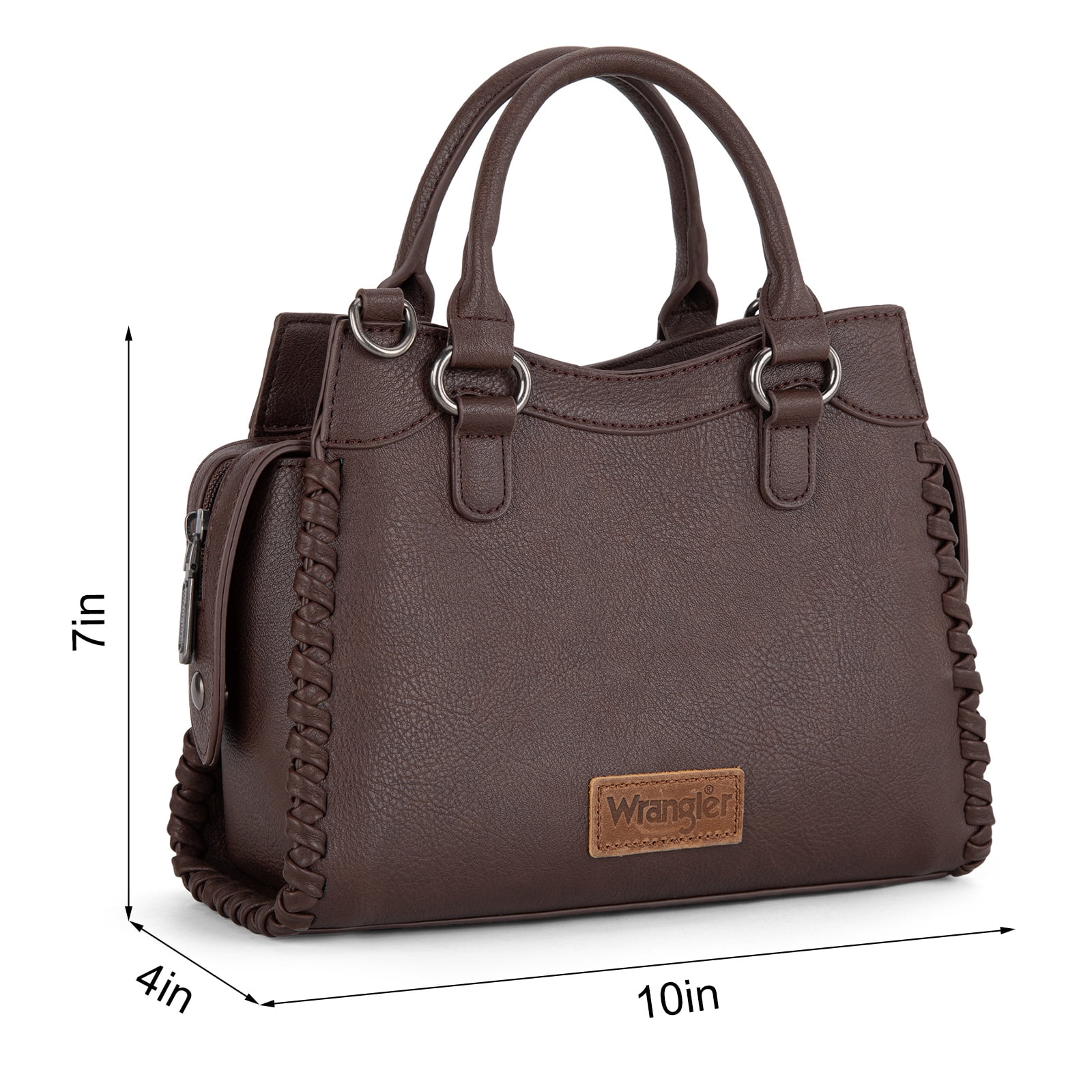 Wrangler Purses for Women Carry All Handbags Small Crossbody Purses with Zipper, Coffee