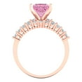 thumbnail image 4 of Clara Pucci 14K Rose Gold Princess Cut 2Ct Simulated Pink Diamond Engagement Ring + Matching Band - Luxury Box Included, 4 of 7