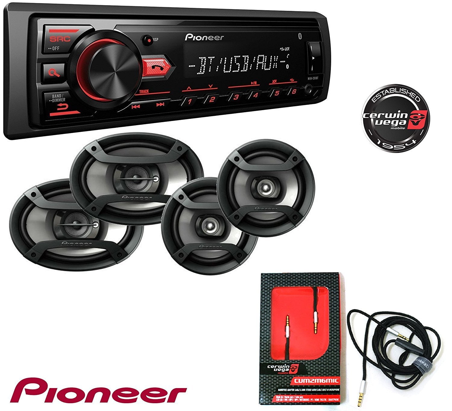 Parts & Accessories 6X9" 550W 3Way Speakers/ Speaker Wire Pioneer Car